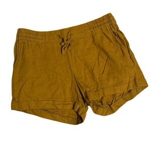 Old Navy Tan High Waist Shorts Elastic Waistband Linen Blend - Size M